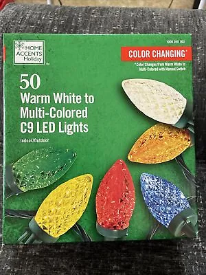 $20 • Buy 50 Color Changing LED C9 2-Function Warm White To Multi Color Christmas Lights