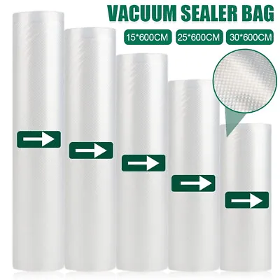 1-10 Food Vacuum Sealer Rolls Bags Vacuum Food Storage Saver Seal Pack Embossed  • £42.99