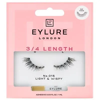 Eylure False Lashes With Lash Glue - 015 - 3/4 Length Lightweight Faux Wispies • £5.99