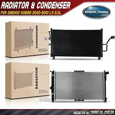 Radiator & AC Condenser Cooling Kit For Daewoo	Nubira 2000-2001 L4 2.0L 96351103 • $146.99