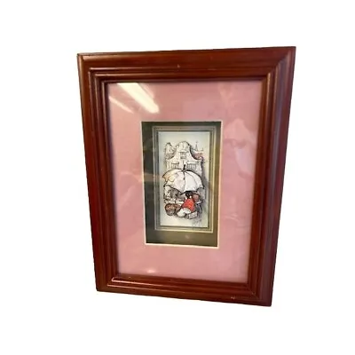 Vintage Sined 3D Decoupage Wood Framed+Glass 11 X 8.5 Scene Market • $19.99