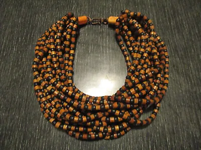 Vintage Huge Massive Runway Statement 14 Strand Glass Bib Necklace Signed Diva! • $95