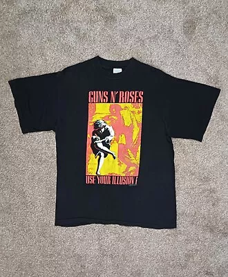 Vintage 1991 Guns N Roses Use Your Illusion I World Tour Single-Stitch T Shirt • £185
