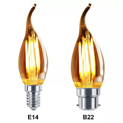 Antique Style Edison Vintage LED Candle Light Bulbs Industrial Retro B22 Or E14  • £5.90