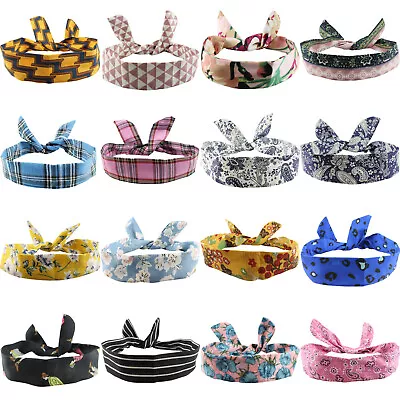 WIRE HEADBAND WIRED HEAD SCARF ROCKABILLY HAIR BAND WRAP VINTAGE PIN UP 50s 60s • £3.47