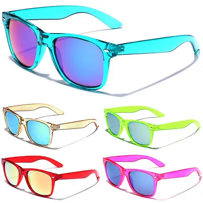 80's Retro Classic Sunglasses Men Women Translucent Glasses Mirror Lens • $9.99