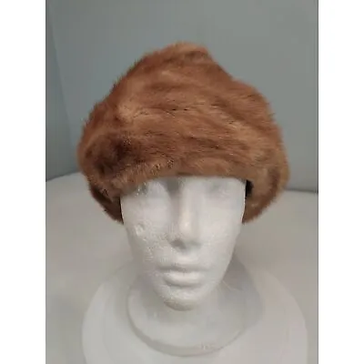 Vintage Brown/Tan Mink Beret Style Fur Hat From Canada 20.50  • $100