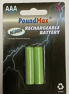 2 X PoundMax AAA 600 MAh 1.2v Rechargeable Ni-MH Batteries • £3.29