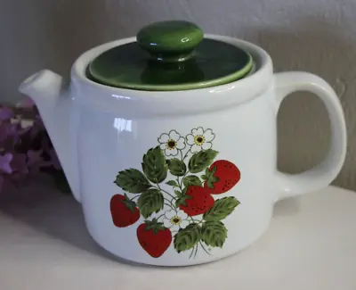 VTG McCoy Strawberry Teapot 1418 MCM Pottery USA Mid Century • $22.99