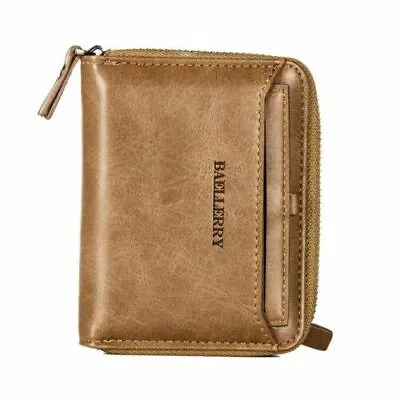 Men Men's DT Leather Bifold Detach Credit ID Card Holder Wallet Zipper Pocket  • $10.79