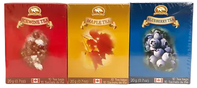 CANADA TRUE 3 Bundle Tea(MapleBlueberryIcewine)  3x10 Tea Bags 60g • $17.81