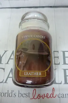 Yankee Candle Leather Large Jar - Rare 2015 Limited Edition. Deerfield Label • £39.79