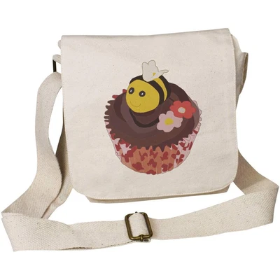 £11.99 • Buy 'Bee Cupcake' Small Cotton Canvas Messenger Bag (MS00029792)