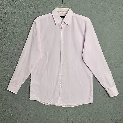 Hugo Boss Shirt Mens M 15.5 32/33 Pink Sharp Fit Long Sleeve 100% Cotton Casual • $21.99