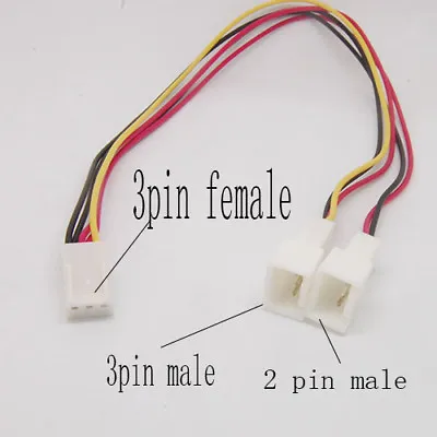 3 Pin Fan Power Splitter Cable Lead 1 Female To 2 X Male  Motherboard 25cm • $0.99