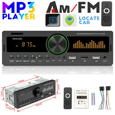 Classical 1DIN Car Stereo AM FM Radio MP3 Player Head Unit Dual USB Bluetooth • $24.90