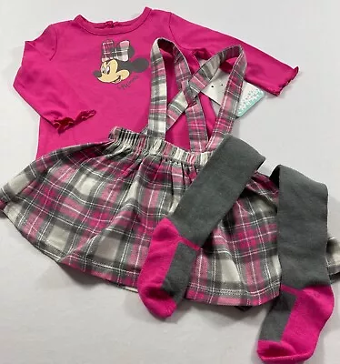 Disney Minnie Mouse 3-piece Overall Skirt Set W/ Tights  • $14.29