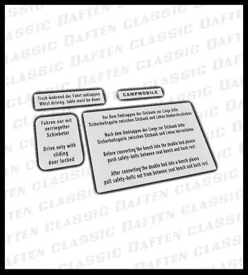 $26 • Buy VW Bus Sticker Westfalia Campmobile Label Set  RESTORATION LABEL ZVW251400