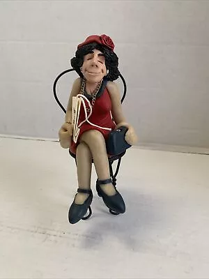 D. Manning  Woman Red Outfit Shelf Sitter Figure W Chair Sculpture Vintage • $15