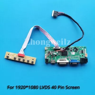 For B156HW02 V1/V3/V5 VGA DVI HDMI 1920x1080 Screen 40 Pin LVDS Driver Board Kit • $25.40