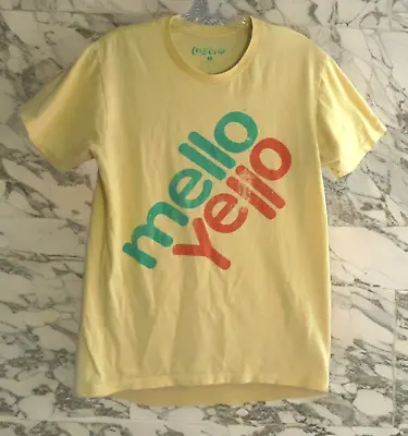 Mello Yello Tee Mens Small Tshirt Yellow Graphic Coca Cola Classic Soft Stretchy • $7.94