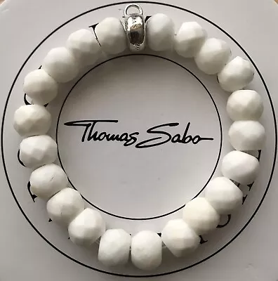 Thomas Sabo Sterling Silver 925 White Faceted Agate Charm Carrier Bracelet • £15