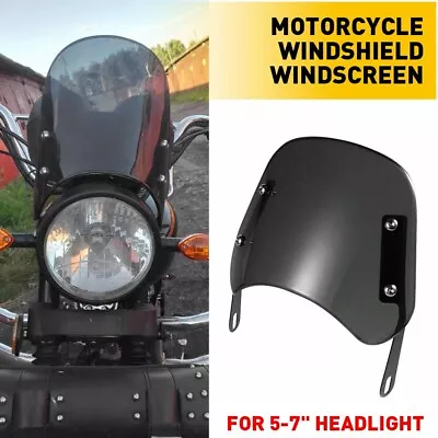 Motorcycle Headlight Windshield Windscreen Universal For 5-7'' Round Headlight • $19.99