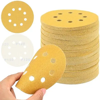 100-PACK 5 Inch Sanding Discs 8-Hole Hook Loop For Orbital Sander Paper 220 Grit • $22.79