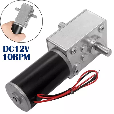 DC 12V 10RPM High Torque Speed Reduction Motor Double Shaft Worm Gear Motor • £20.09