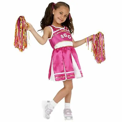 £22.24 • Buy Girls Pink American High School Cheerleader Fancy Dress Book Day Costume Kids