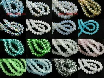 $1.84 • Buy New Bulk 200pcs 3x2mm Faceted Glass Crystal Loose Beads Spacer Rondelle Findings