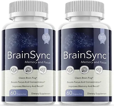 (2 Pack) Brainsync Nootropic Supplement - Brain Productivity Support - 120 Caps • $38.86