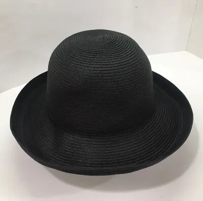 Cappelli Style Women’s Hat Black  Woven Detail Beach HA0237 One Size • $24.99