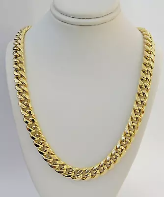 Real 14k Gold Chain 22 Inch Miami Cuban Link Necklace 9mm Strong Mens 14KT Gold • $3450