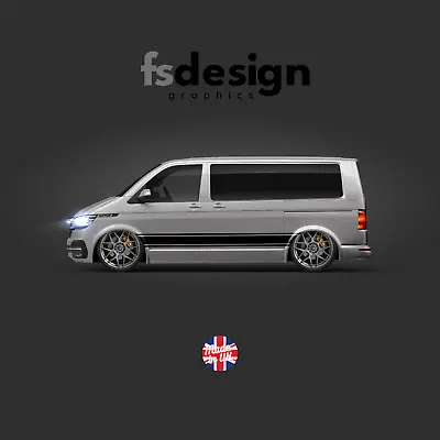 VW T6 T5 Body Side Stripe For SWB VW Transporter Van - Bubble Free EZ Apply • $93.38