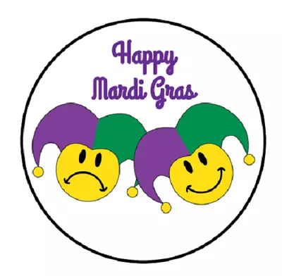 Mardi Gras Emoji Drama Label Envelope Seal Scrapbooking • $2.20