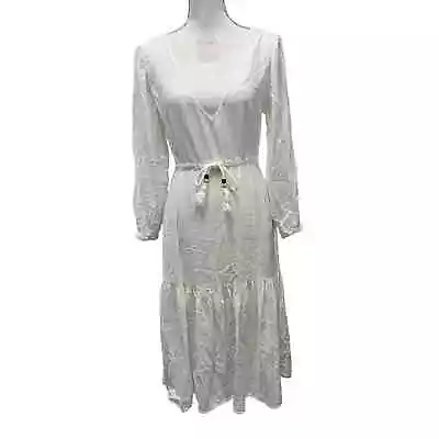 Joie White Linen Beach Tiered Midi Dress Size S • $29