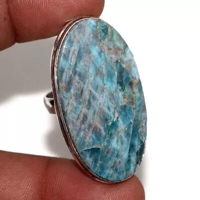 Blue Apatite Ring| Beautiful Gemstone Handmade Gift US Size 6.5 MJ • $2.99