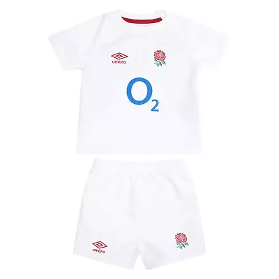 Umbro England Rugby Baby Replica Home Mini Kit | White | 2023/24 • £27