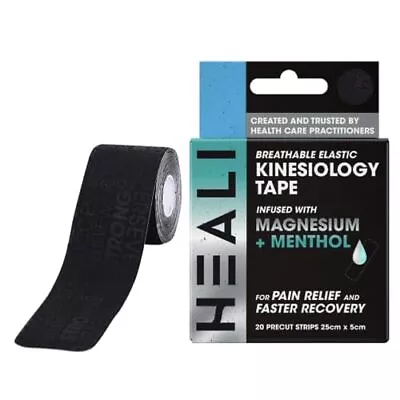 Heali Kinesiology Tape With Magnesium And Menthol 20 Pcs Precut Strips K Tape • $17.14