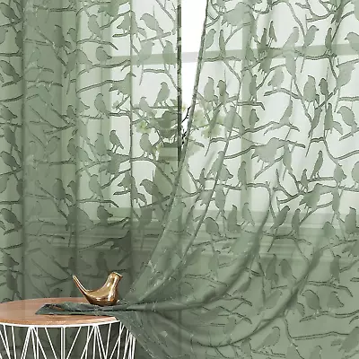 63  Long Anji Sheer White Curtains Privacy Textured Drapes Dual Rod Pocket Voile • $16.64