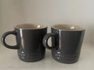 Le Creuset Set Of Two Cappuccino Coffee Mugs 200ml Grey  (New) • £34.99