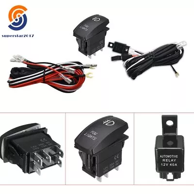 Led Fog Light Wiring Harness Fuse Laser Rocker Switch Relay And With Fuse Red • $17.31