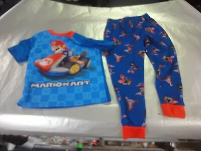 Super Mario Bro Mario Kart Boys 4-5 PJs Pajama Shirt Top & Pants Sleepwear NWT • $8