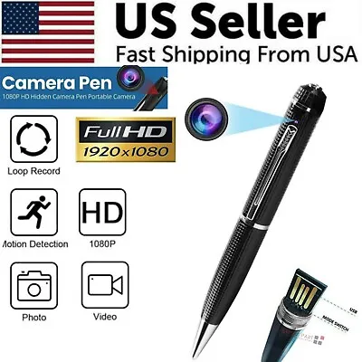 $17.59 • Buy Hidden Cam Pocket Pen Camera 1080P HD Mini Body Video Recorder DVR Security USB