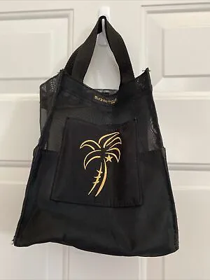 BURDINES-MACY'S TOTE Small Black Partial Mesh Panel (partial See Thru)   ** • $9.99