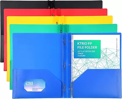 Pocket Folders With Prongs 5 Pack 2 Pocket Folders 3 Prong Folders With Pockets • $10.52