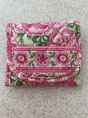 Vera Bradley Petal Pink Pocket Wallet ID Pocket Zippered Coin Compartment • $16.95