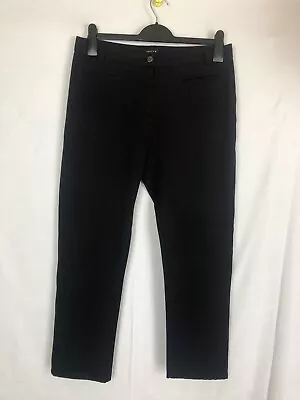 Jaeger Womens Jeans Trousers Size UK 12 Black Soft Cotton Smart Casual • £12