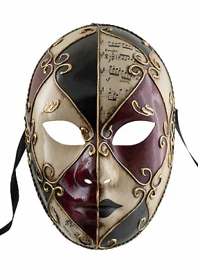 Mask Venetian Fancy Dress Red And Golden Bella Carnival Venice 1871 V69 • $113.67